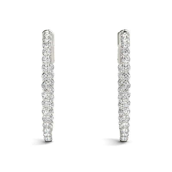 0.75-10.0ct Classic Diamond Hoop Earrings in Gold & Platinum