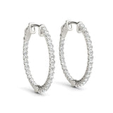 0.75-10.0ct Classic Diamond Hoop Earrings in Gold & Platinum