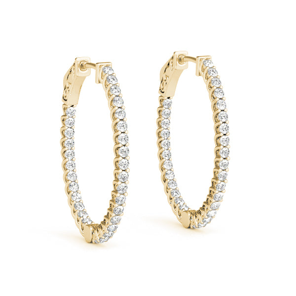 1.25-4.5ct Classic Diamond Hoop Earrings in Gold & Platinum