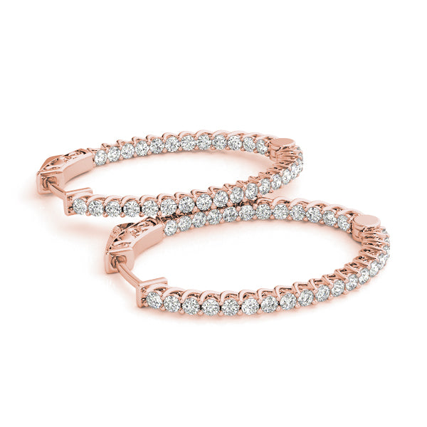 1.25-4.5ct Classic Diamond Hoop Earrings in Gold & Platinum