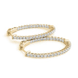 1.25-4.5ct Classic Diamond Hoop Earrings in Gold & Platinum