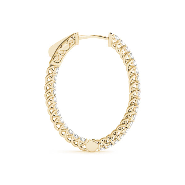 1.25-4.5ct Classic Diamond Hoop Earrings in Gold & Platinum