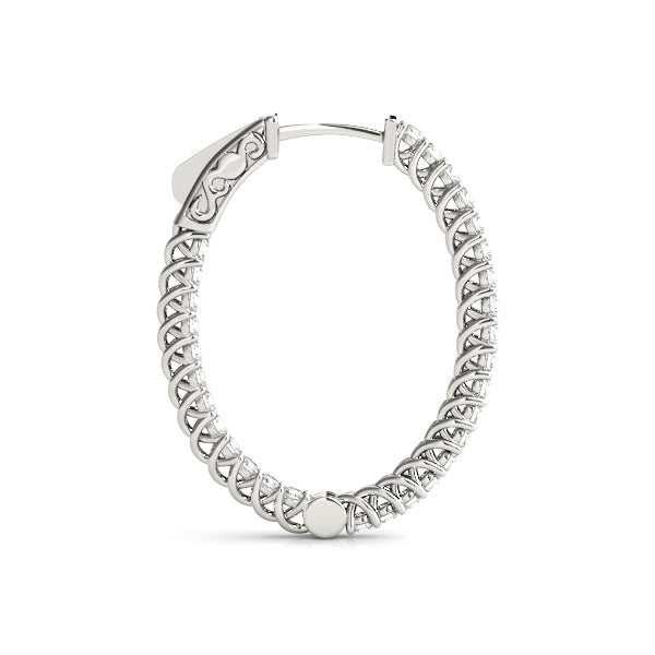 1.25-4.5ct Classic Diamond Hoop Earrings in Gold & Platinum