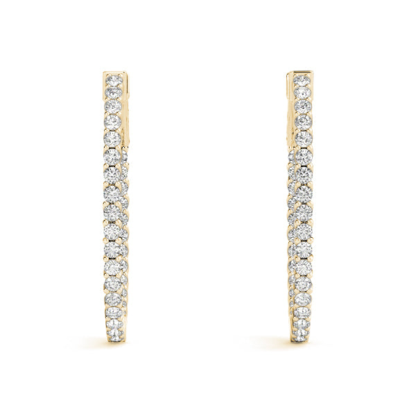 1.25-4.5ct Classic Diamond Hoop Earrings in Gold & Platinum