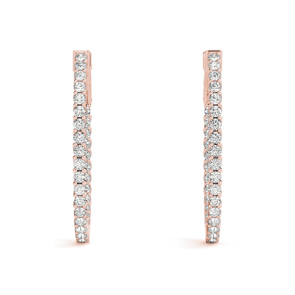 1.25-4.5ct Classic Diamond Hoop Earrings in Gold & Platinum