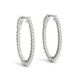 1.25-4.5ct Classic Diamond Hoop Earrings in Gold & Platinum