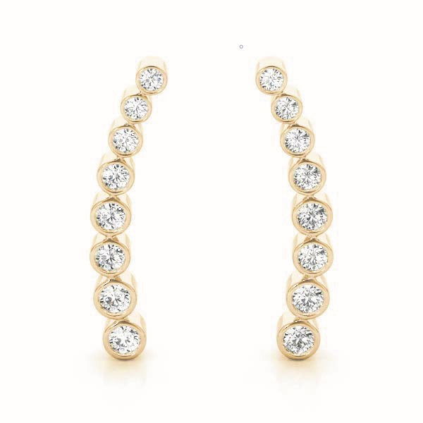 0.33ct Beaded Diamond Hoop Earrings in Gold & Platinum