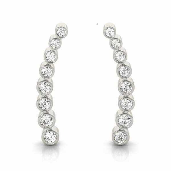 0.33ct Beaded Diamond Hoop Earrings in Gold & Platinum