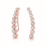 0.33ct Beaded Diamond Hoop Earrings in Gold & Platinum