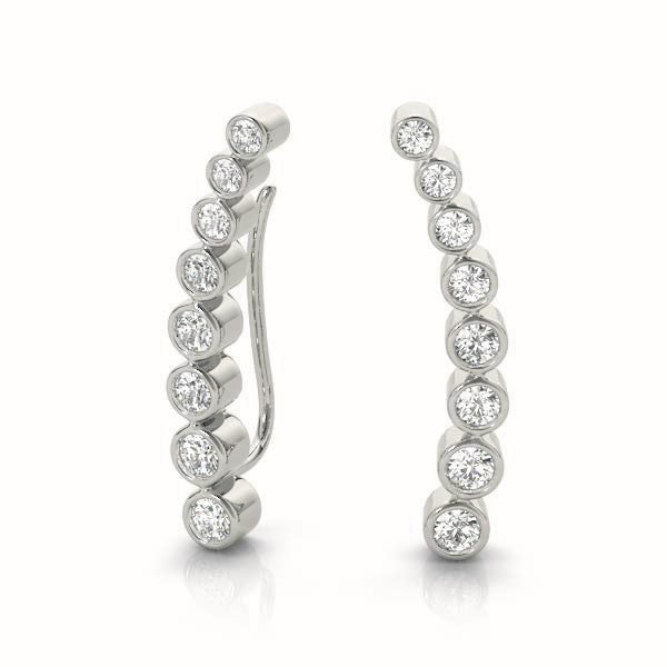 0.33ct Beaded Diamond Hoop Earrings in Gold & Platinum