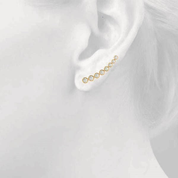 0.33ct Beaded Diamond Hoop Earrings in Gold & Platinum