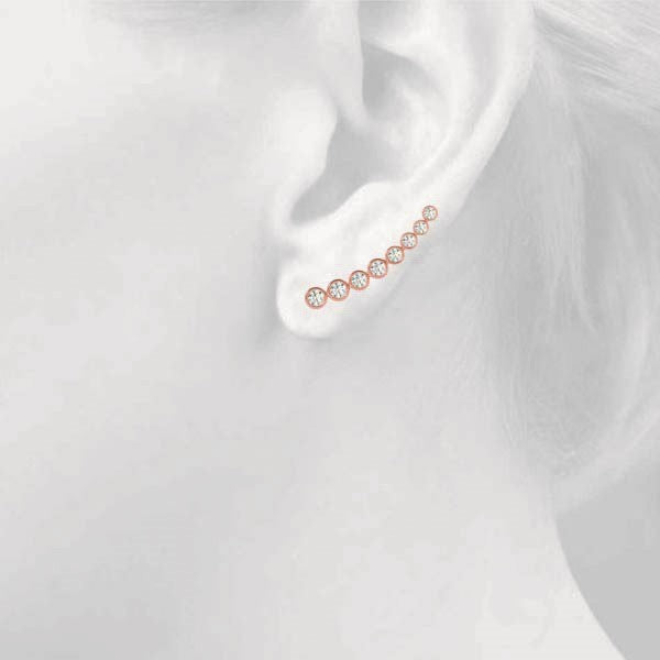 0.33ct Beaded Diamond Hoop Earrings in Gold & Platinum