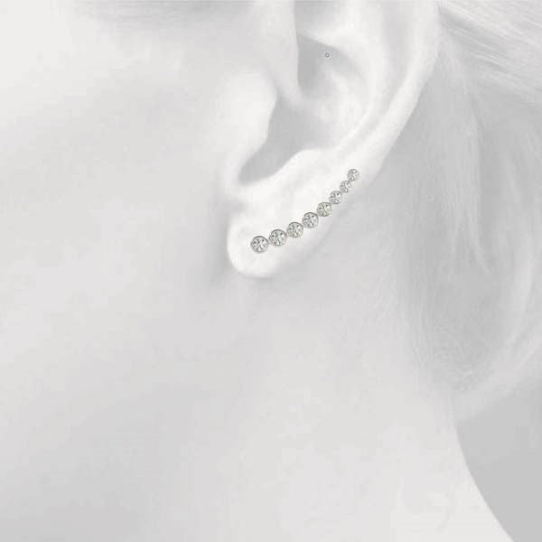 0.33ct Beaded Diamond Hoop Earrings in Gold & Platinum