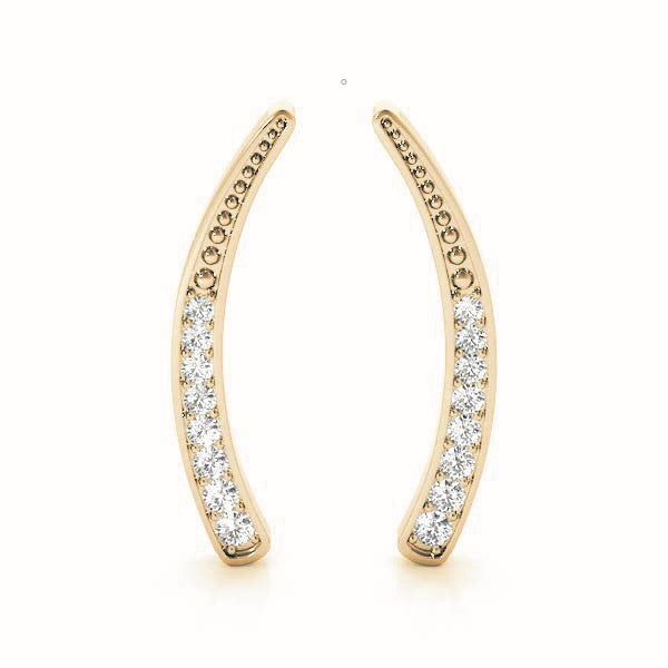 0.3ct Wavy Diamond Hoop Earrings in Gold & Platinum