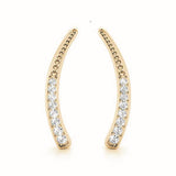 0.3ct Wavy Diamond Hoop Earrings in Gold & Platinum