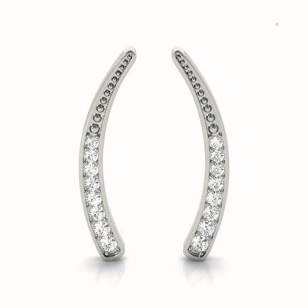 0.3ct Wavy Diamond Hoop Earrings in Gold & Platinum