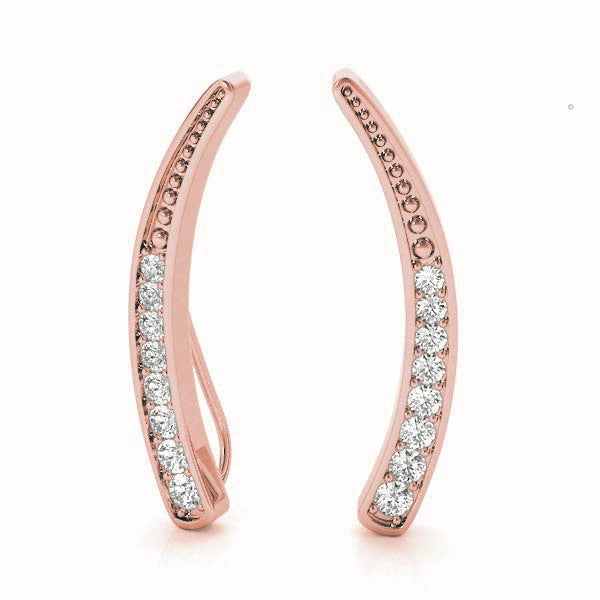 0.3ct Wavy Diamond Hoop Earrings in Gold & Platinum
