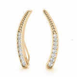 0.3ct Wavy Diamond Hoop Earrings in Gold & Platinum