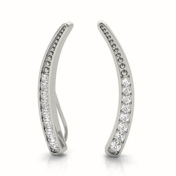 0.3ct Wavy Diamond Hoop Earrings in Gold & Platinum
