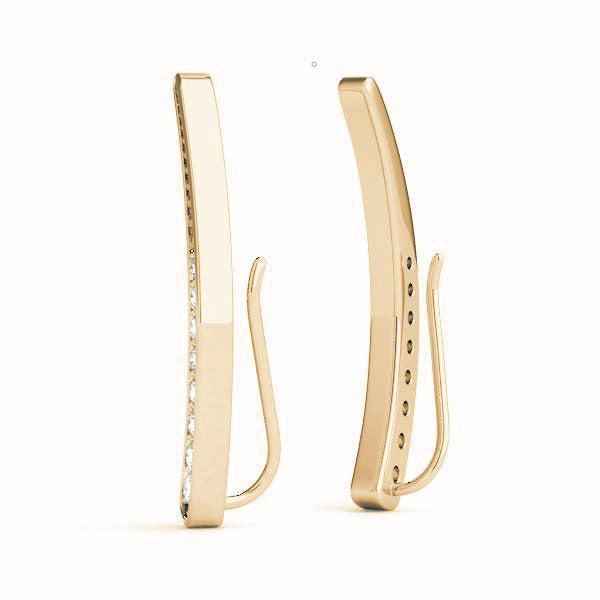 0.3ct Wavy Diamond Hoop Earrings in Gold & Platinum