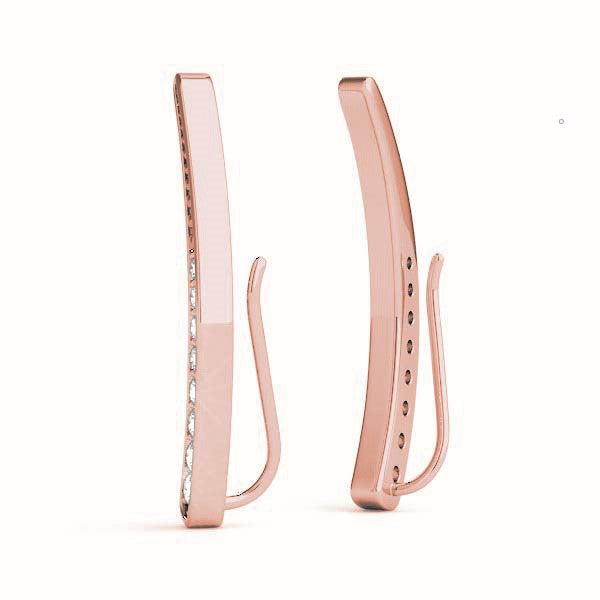 0.3ct Wavy Diamond Hoop Earrings in Gold & Platinum
