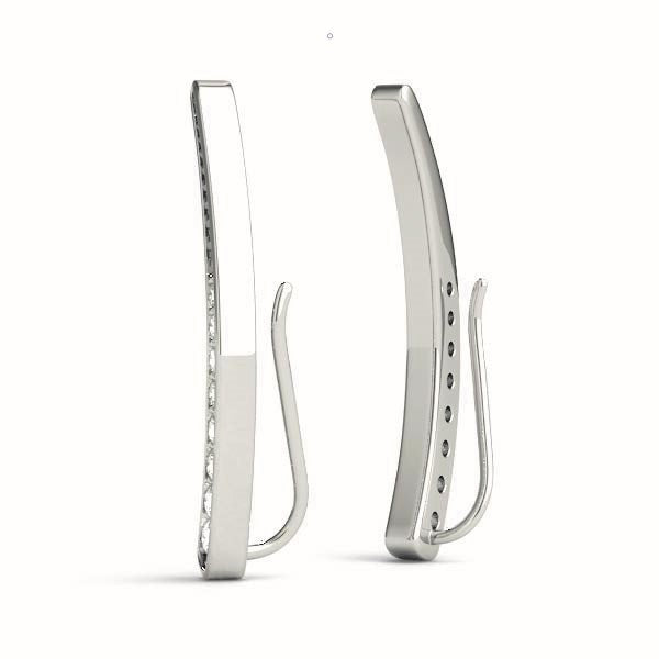 0.3ct Wavy Diamond Hoop Earrings in Gold & Platinum