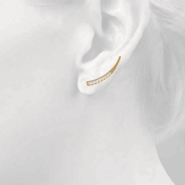 0.3ct Wavy Diamond Hoop Earrings in Gold & Platinum