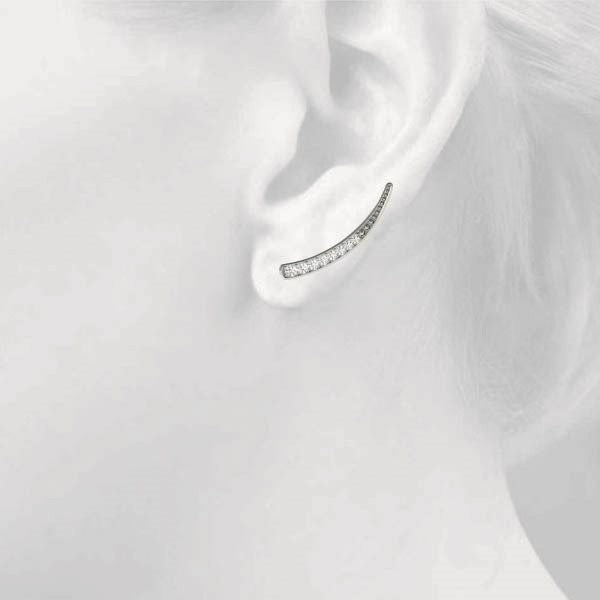 0.3ct Wavy Diamond Hoop Earrings in Gold & Platinum