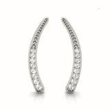 0.3ct Wavy Diamond Hoop Earrings in Gold & Platinum