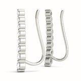 Graduated Diamond Ear Climber Earrings in White Gold | Modern Style