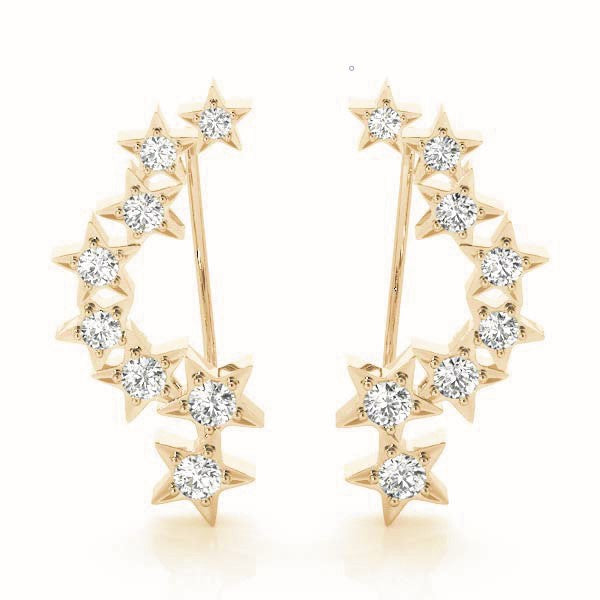 0.3ct Starburst Diamond Hoop Earrings in Gold & Platinum