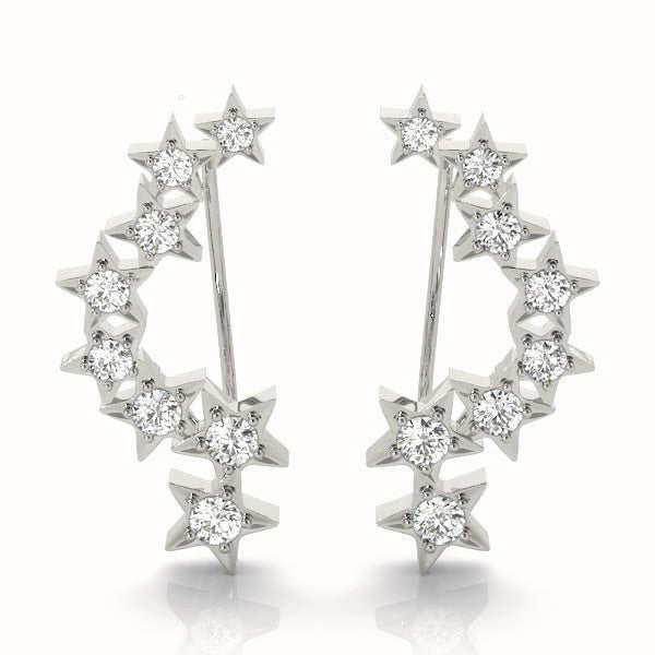 0.3ct Starburst Diamond Hoop Earrings in Gold & Platinum