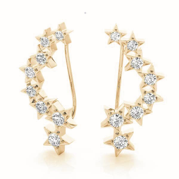 0.3ct Starburst Diamond Hoop Earrings in Gold & Platinum