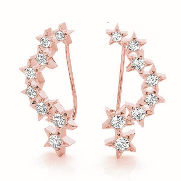 0.3ct Starburst Diamond Hoop Earrings in Gold & Platinum