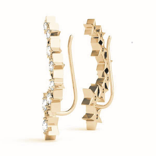 0.3ct Starburst Diamond Hoop Earrings in Gold & Platinum