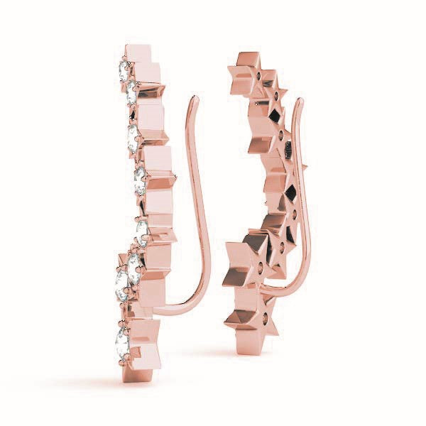 0.3ct Starburst Diamond Hoop Earrings in Gold & Platinum