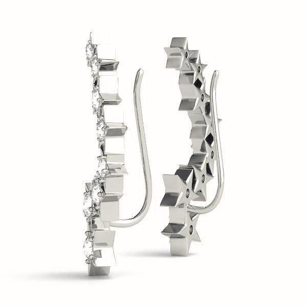 0.3ct Starburst Diamond Hoop Earrings in Gold & Platinum