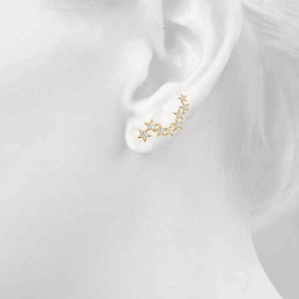 0.3ct Starburst Diamond Hoop Earrings in Gold & Platinum
