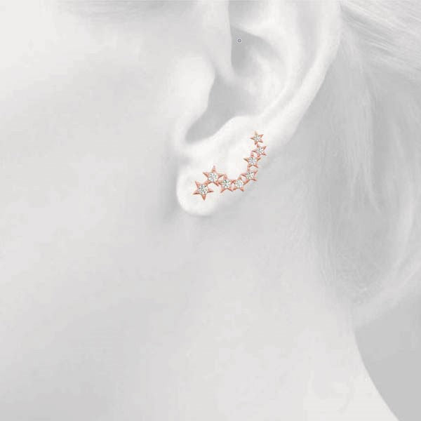 0.3ct Starburst Diamond Hoop Earrings in Gold & Platinum