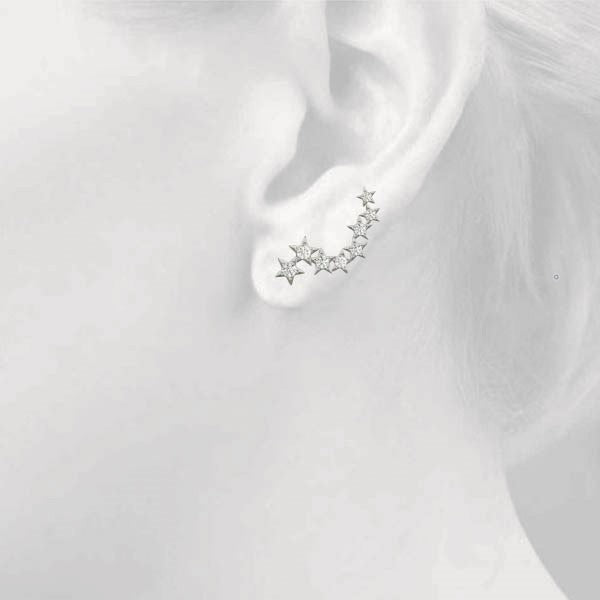 0.3ct Starburst Diamond Hoop Earrings in Gold & Platinum