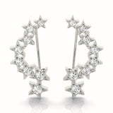 0.3ct Starburst Diamond Hoop Earrings in Gold & Platinum
