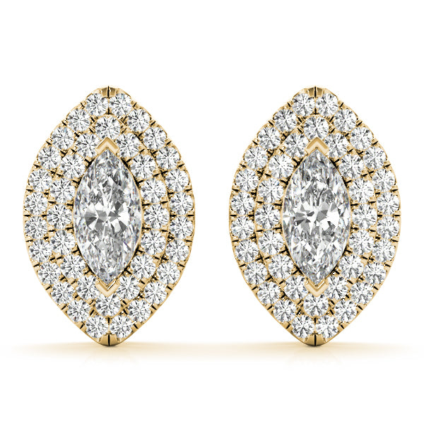 0.75-2.5ct Pear Diamond Stud Earrings in Gold & Platinum