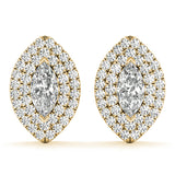 0.75-2.5ct Pear Diamond Stud Earrings in Gold & Platinum