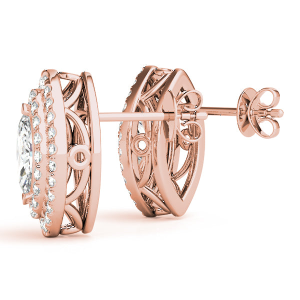 0.75-2.5ct Pear Diamond Stud Earrings in Gold & Platinum