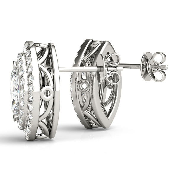 0.75-2.5ct Pear Diamond Stud Earrings in Gold & Platinum