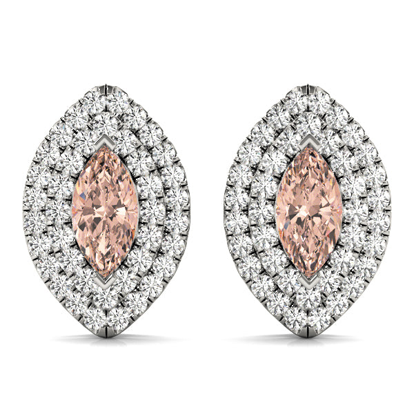 0.75-2.5ct Pear Diamond Stud Earrings in Gold & Platinum