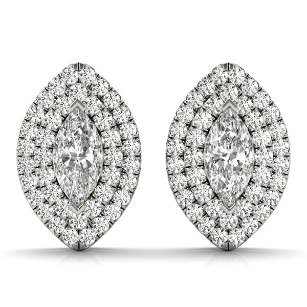 0.75-2.5ct Pear Diamond Stud Earrings in Gold & Platinum