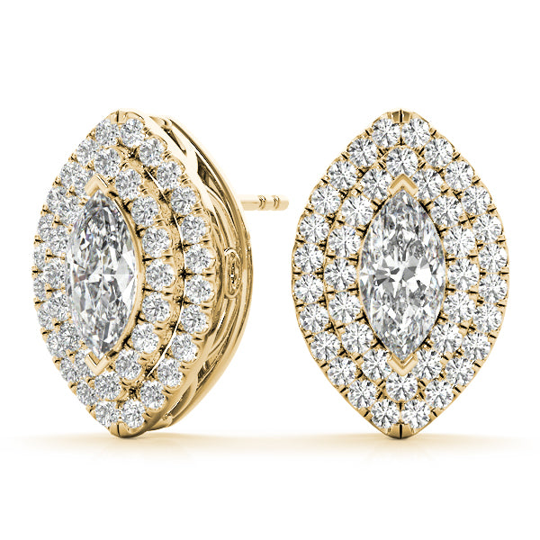 0.75-2.5ct Pear Diamond Stud Earrings in Gold & Platinum