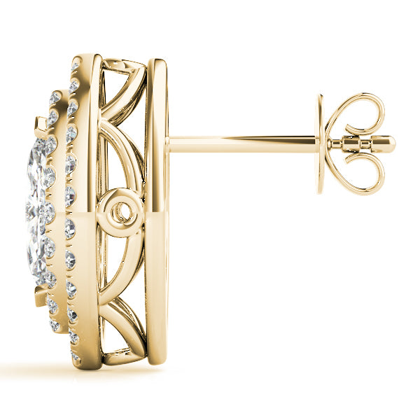 0.75-2.5ct Pear Diamond Stud Earrings in Gold & Platinum