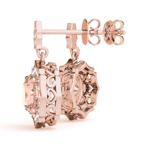 0.75-2.5ct Round Gemstone Diamond Drop Earrings in Gold & Platinum